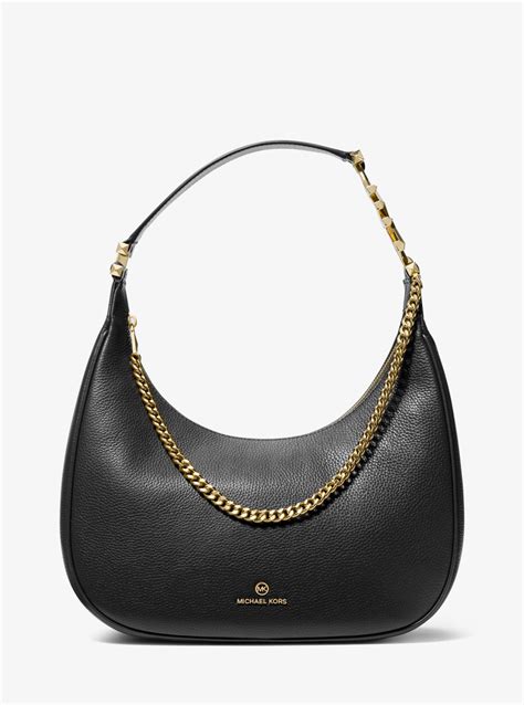 michael michael kors piper large pebbled leather shoulder bag|Michael Kors pebble leather handbags.